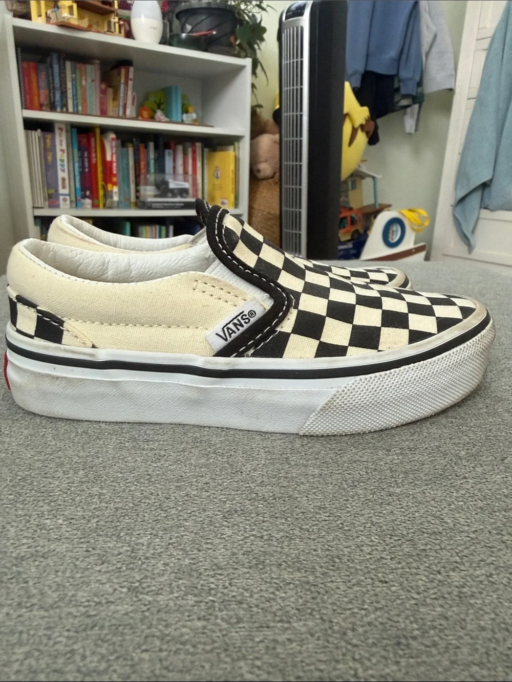 Vans Kids Black and White Checker Slip-On Sneakers